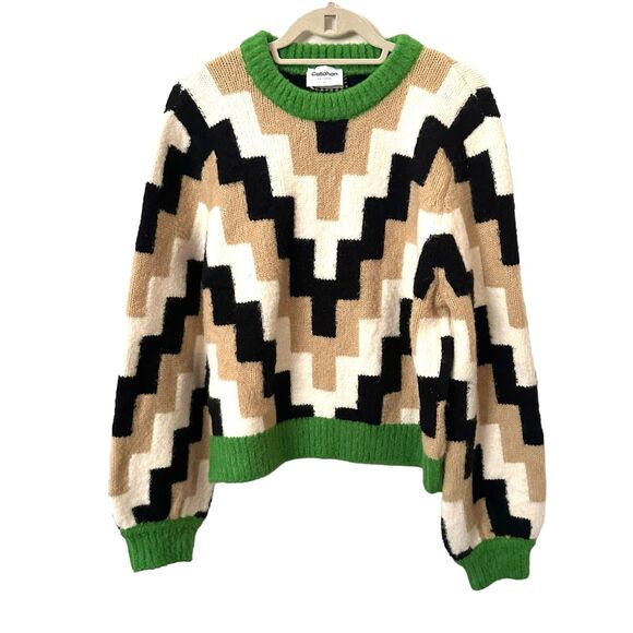 CALLAHAN KNITWEAR‎ Patterned Crewneck Sweater Sz Large - Picture 2 of 5